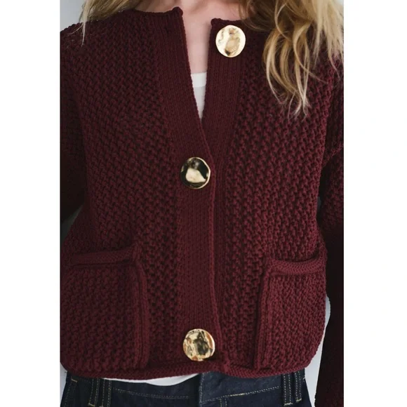 Zara CHUNKY KNIT CARDIGAN - Picture 3 of 10